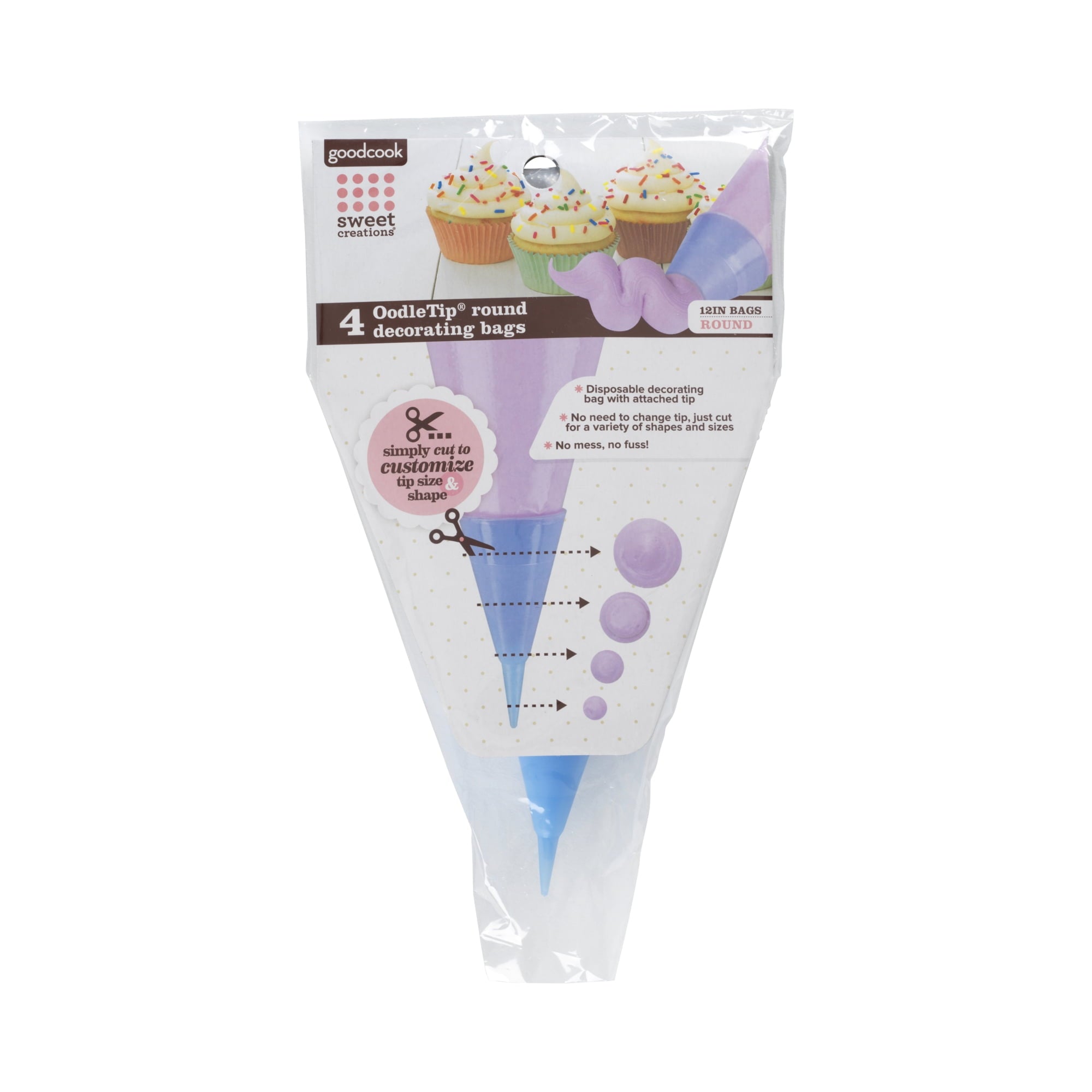 Goodcook-Disposable-Cake-Decorating-Bags-with-Cut-to-size-Oodle-Round-Tips-4-count_fa034288-7ef4-4647-93c7-905810840e38.c1c55fc001a25bde26becd7ca989a6ab Disposable Cake Decorating Bags with Cut-to-Size Oodle Round Tips, 4-Count